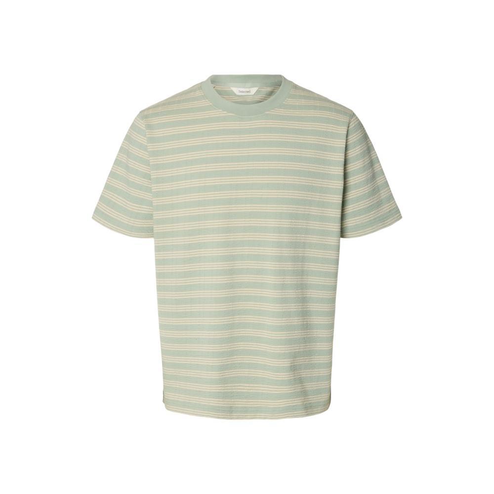 Selected Homme Eli Seersucker Short Sleeve O-Neck Tee